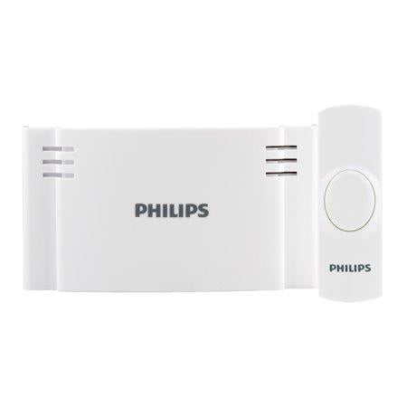 Philips Battery-Operated 2-Melody Doorbell Kit  White  6.45in  DES1120W/27