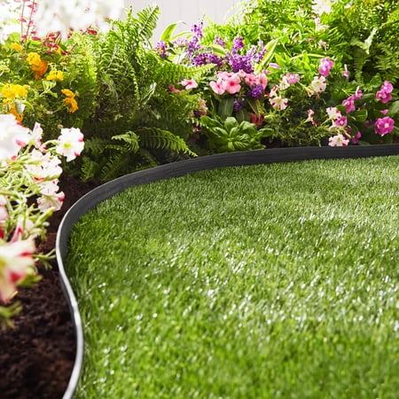 Expert Gardener 2-inch Tall Wall No-Dig Landscape Edging, 30-ft., Plastic, Black