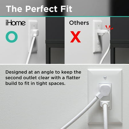 iHome 6 Outlet Smart Surge Protector Works with Alexa and Google Home, App Control, and Timer, 3 Prong - White