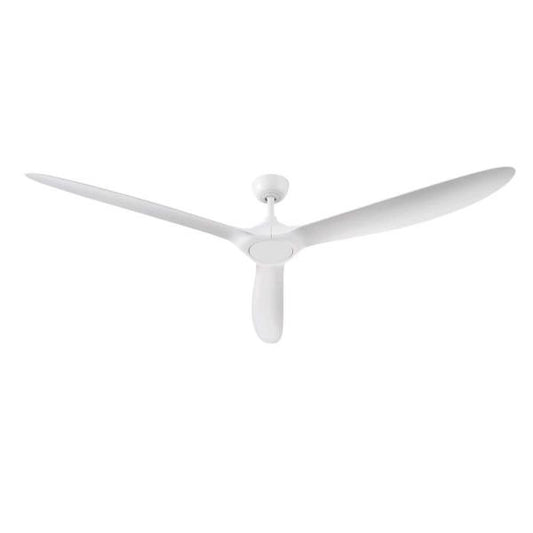 Tager 72 in. Smart Indoor/Outdoor Matte White Ceiling Fan Without Light with Remote Powered by Hubspace