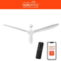 Tager 72 in. Smart Indoor/Outdoor Matte White Ceiling Fan without Light with Remote Powered by Hubspace