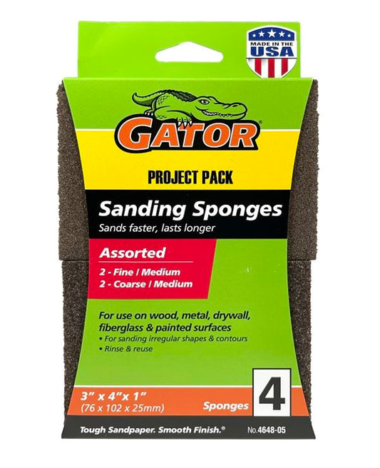 Gator Assorted Multi-Surface Sanding Sponge, 4 Pack (464805)